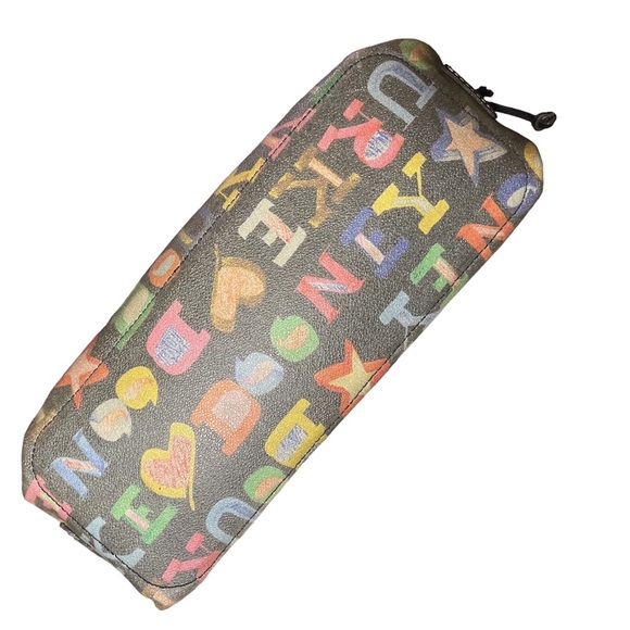 EUC VINTAGE Y2K Dooney & Bourke Black Mini Tassels Graffiti Bag Rainbow Zipper - Picture 5 of 12